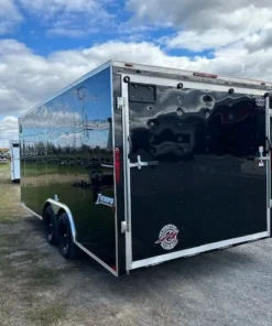 Alternative view of Homesteader 8.5 x 18 V-Nose Enclosed Car Hauler – Ramp Door