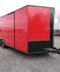Covered Wagon 8.5 x 20 Enclosed V-Nose Car Hauler- Black Trim