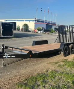 BWise 7 x 18 Equipment Trailer – Split Landscape Ramp