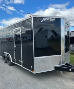 Homesteader 8.5 x 18 V-Nose Enclosed Car Hauler – Ramp Door