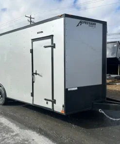 Homesteader 8.5 x 20 Enclosed V-Nose Car Trailer – Black Trim